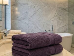 Premium Quality Purple Towels for Bathroom - Soft & Absorbent Bath Towel Set for Home Use