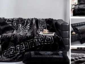 2Ply Thick Blankets Greek Style Reversible Soft & Warm Traditional Bed Blanket King size 200x240 (4k Blankets) Deep Sleep Blanket for bed, Enjoy Comfort Daily