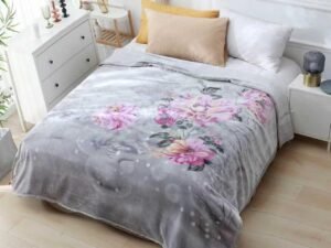M6K Heavy Blanket Soft Material 2Ply Thick Warm Winter Blanket Greek & Flower Design, 200x240