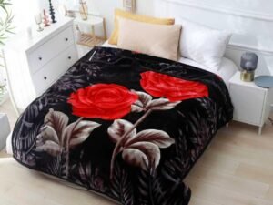 M6K Heavy Blanket Soft Material 2Ply Thick Warm Winter Blanket Greek & Flower Design, 200x240