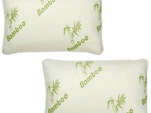 2-Pack Bamboo Memory Foam Pillows - Hypoallergenic & Dust Mite Resistant